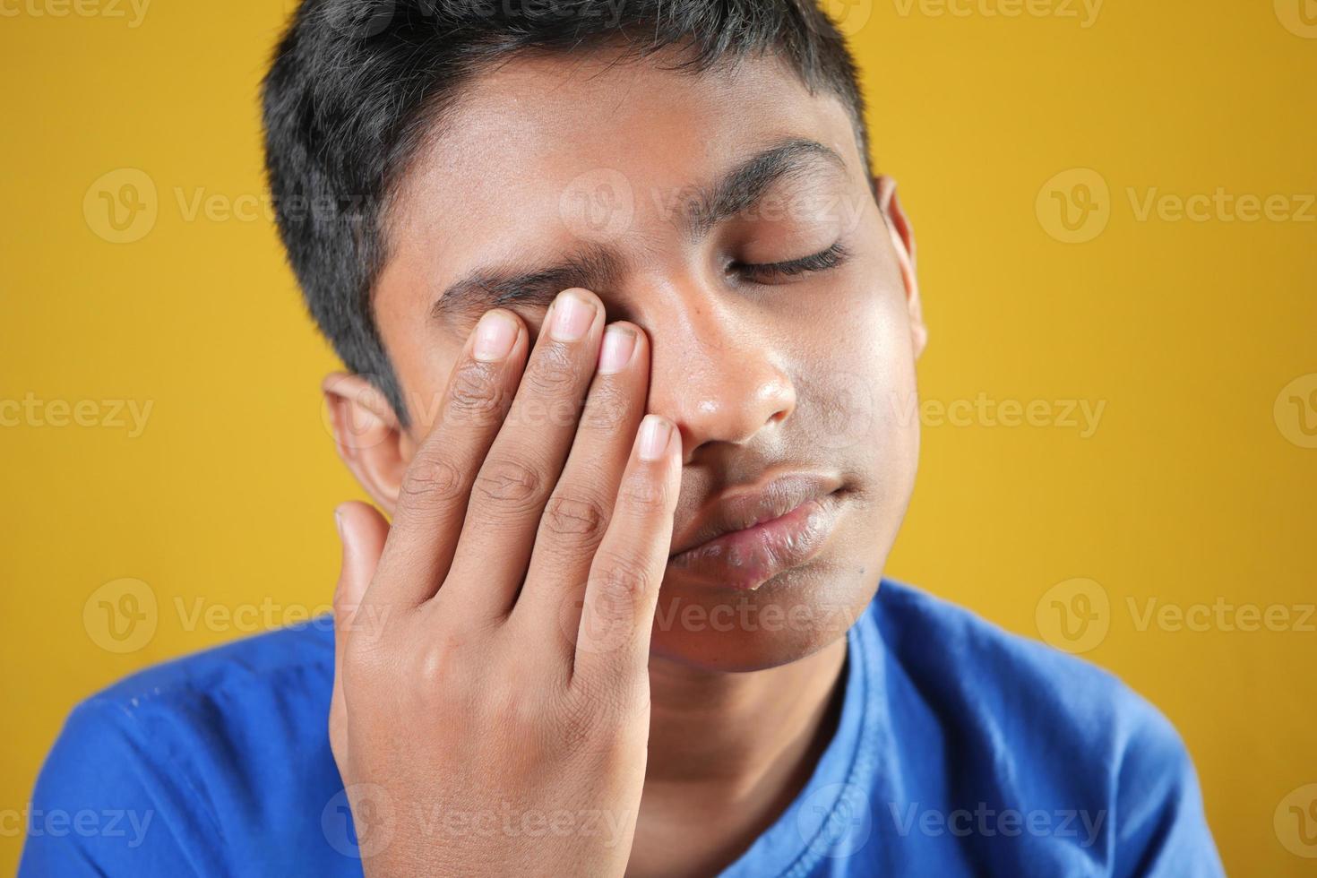 upset man suffering from strong eye pain 21867416 Stock Photo at Vecteezy