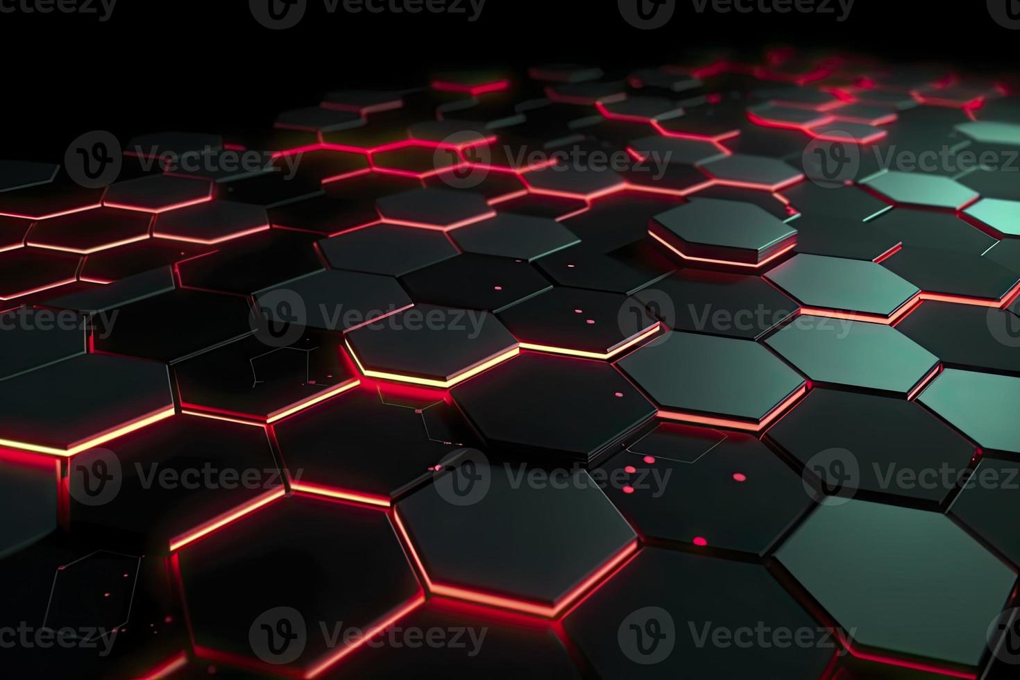Abstract futuristic surface concept with hexagons. Trendy sci-fi technology background photo
