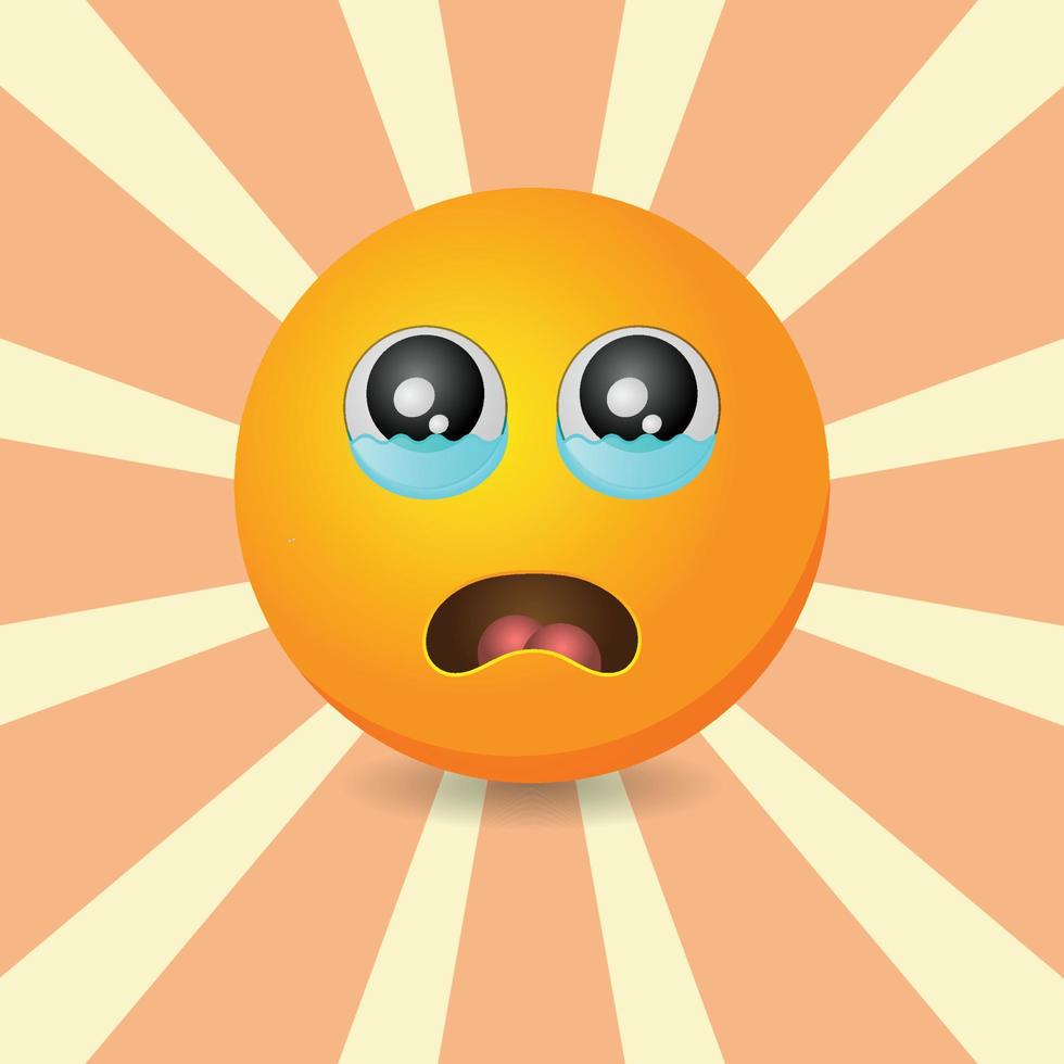 3d Emoji Expression With Sad Face Social media icons vector