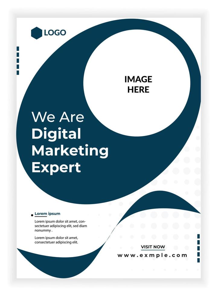 Digital marketing agency modern business flyer design vector template