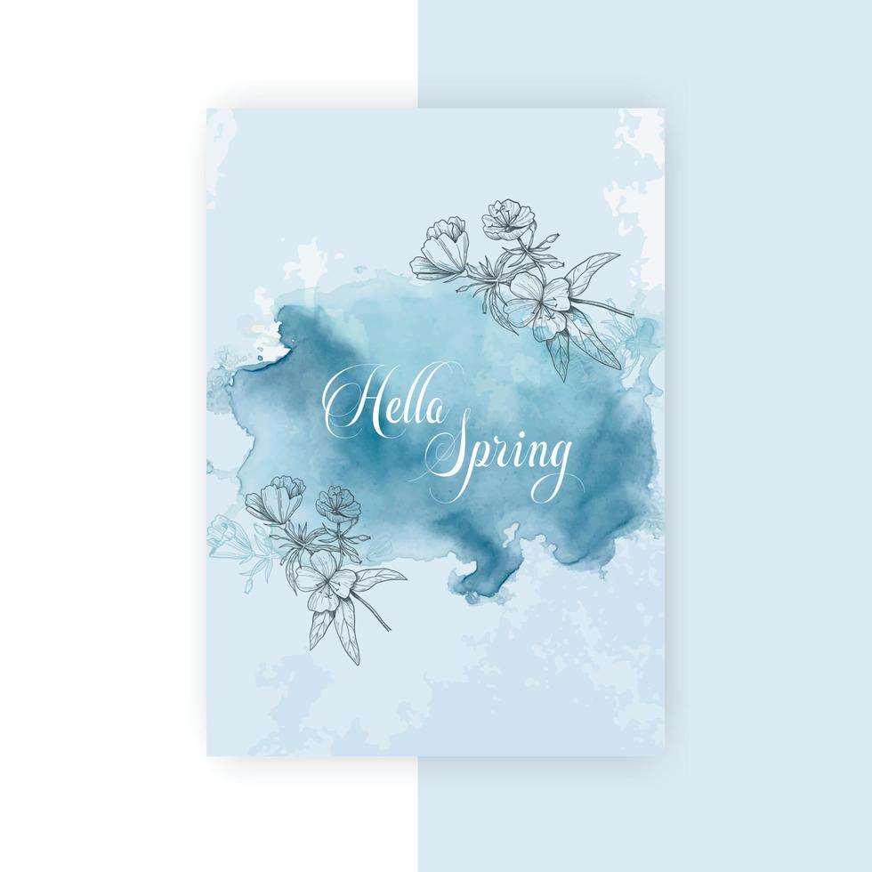 Hello Spring flyer template vector