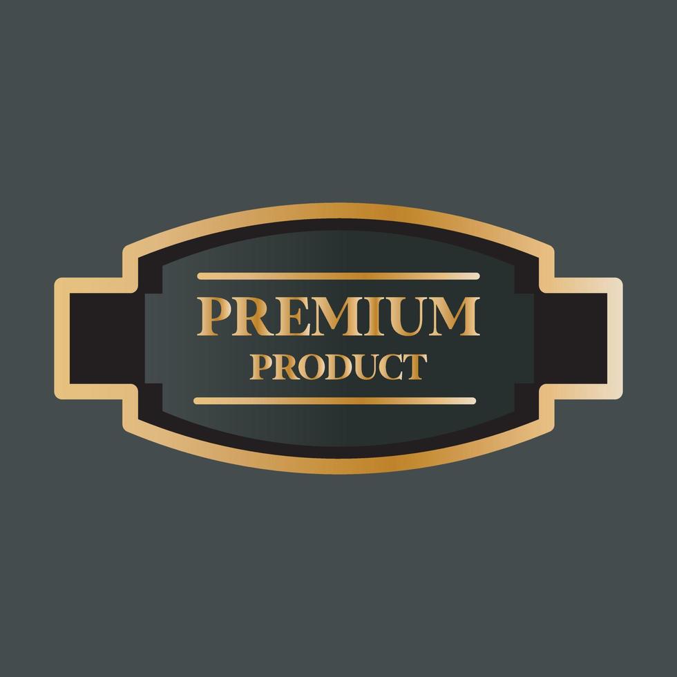 golden premium product label vector