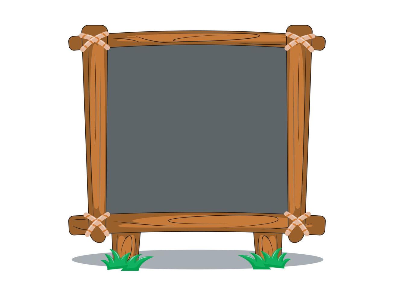 vector black board with wooden frame isolated on white background