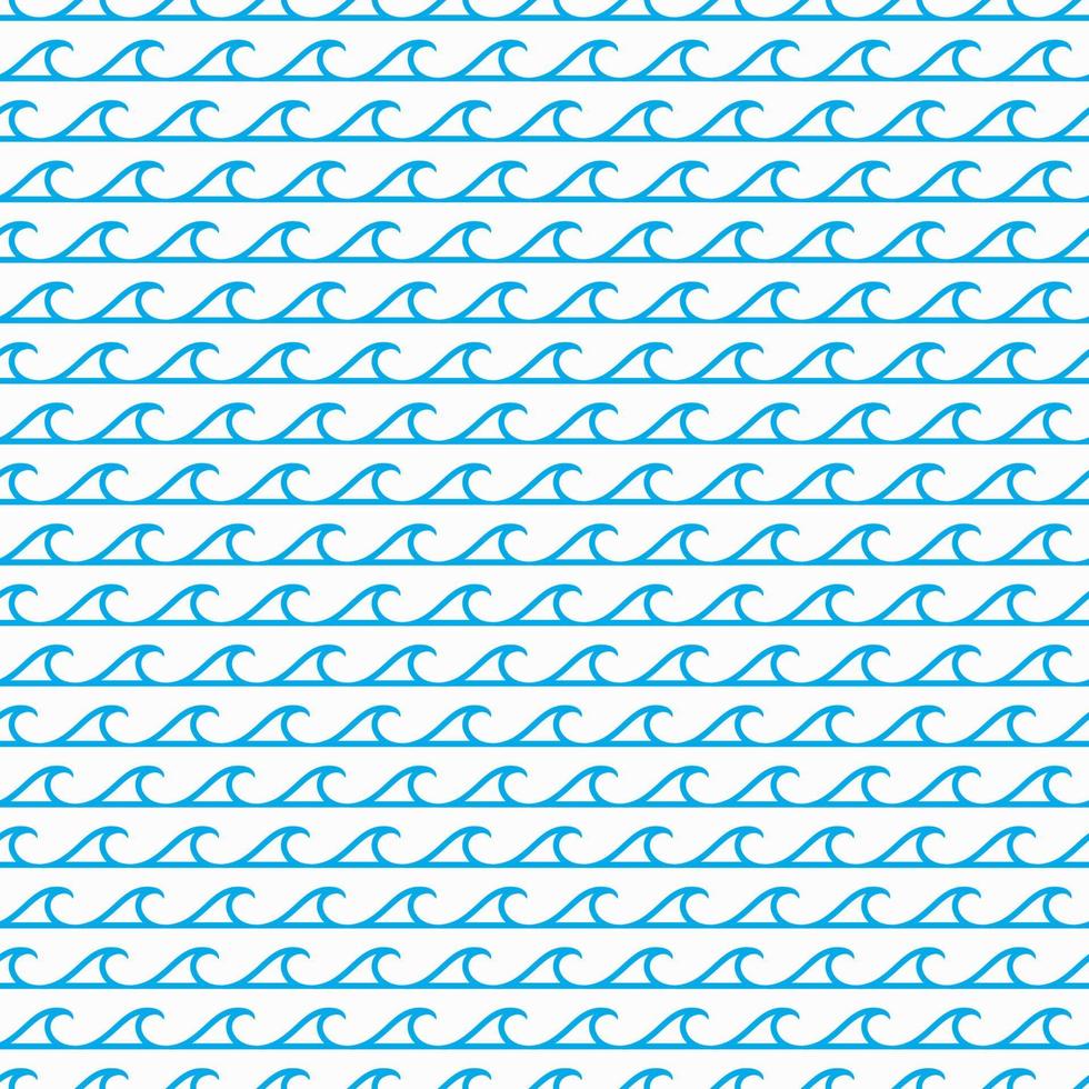 Ocean and sea blue line waves seamless pattern vector