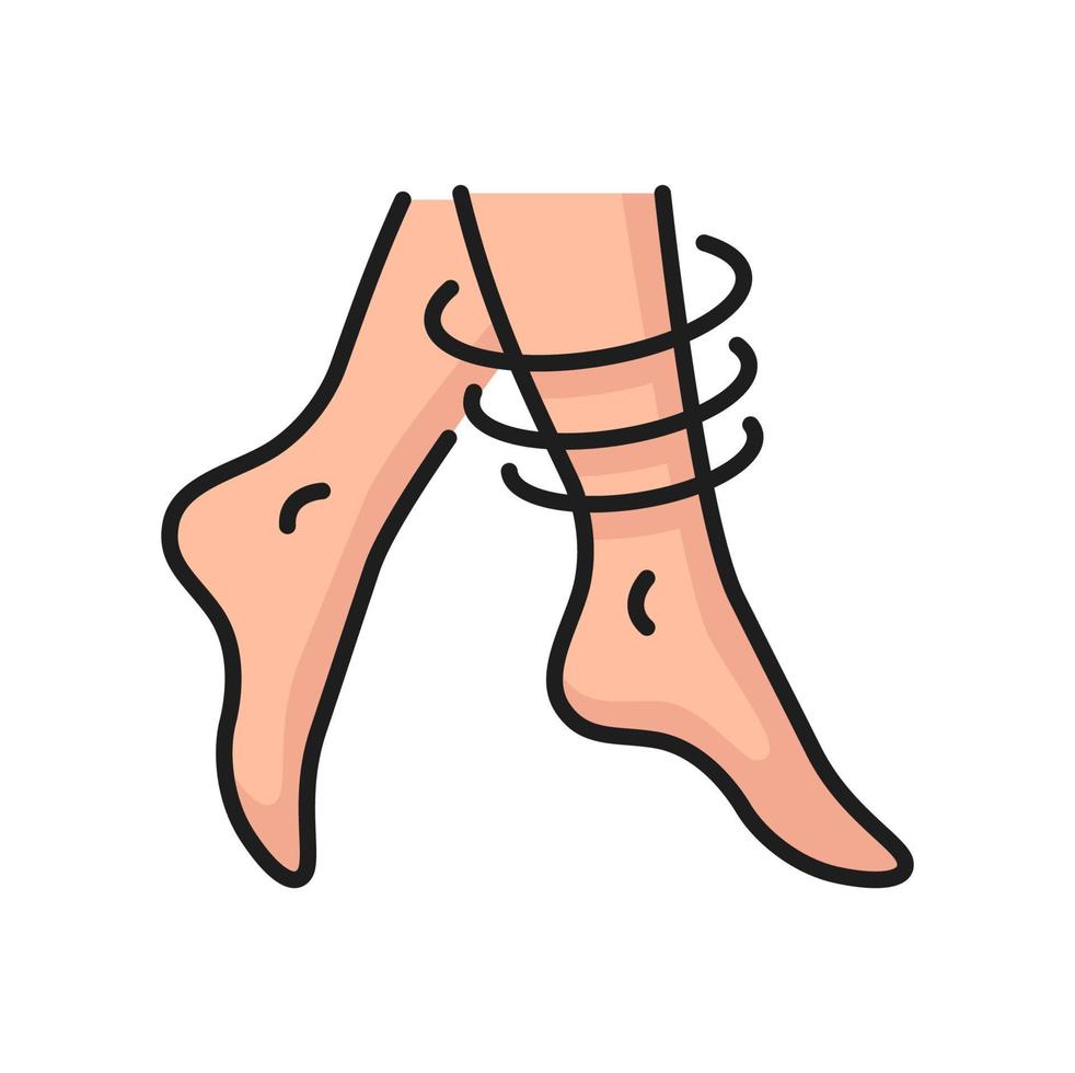 Healthy legs without varicose veins outline icon vector