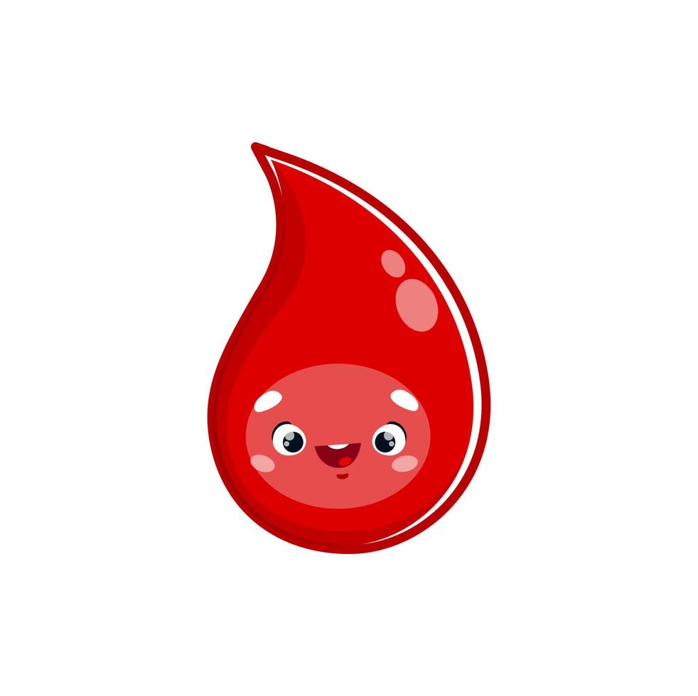 Cartoon blood drop character, vector personage