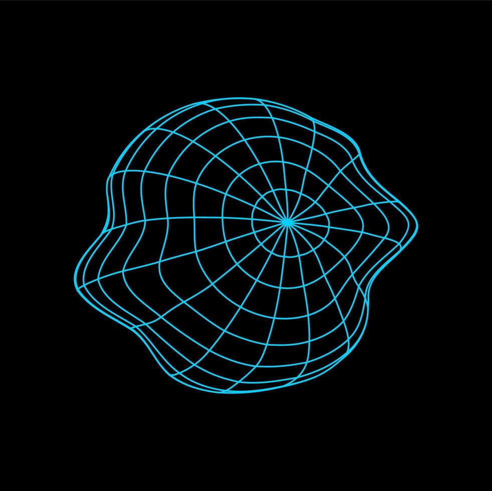 Vector digital wireframe, futuristic sphere shape