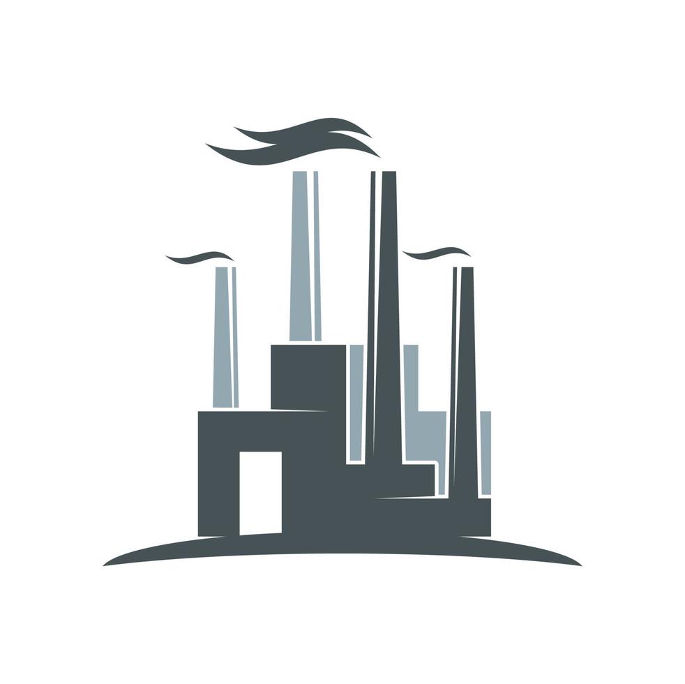 Factory building icon with plant of power industry vector