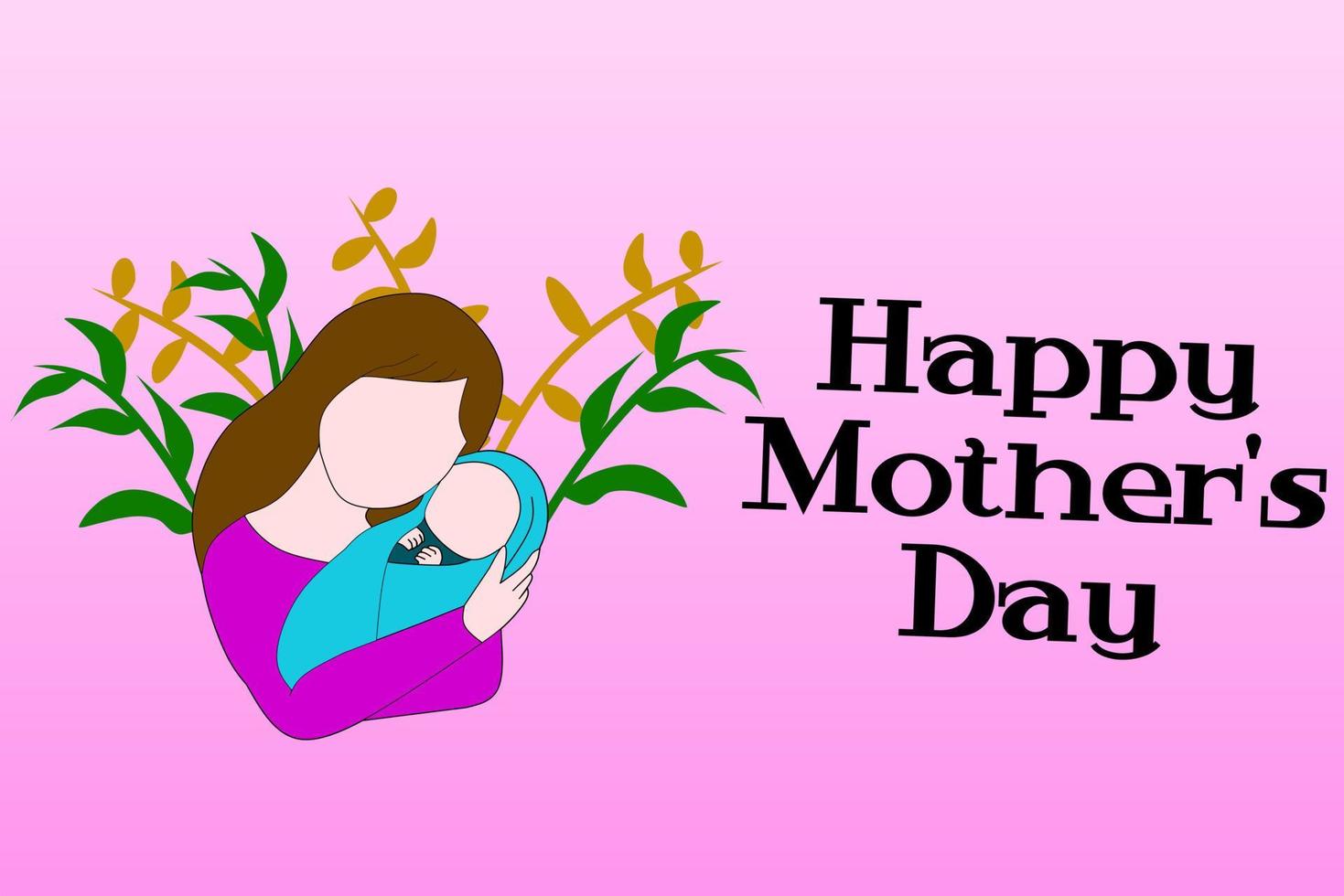 Mother's day greeting card. Mother's Day is celebrated on May 8. Vector banner with background isolated elements. Design for happy mother's day. Vector illustration.