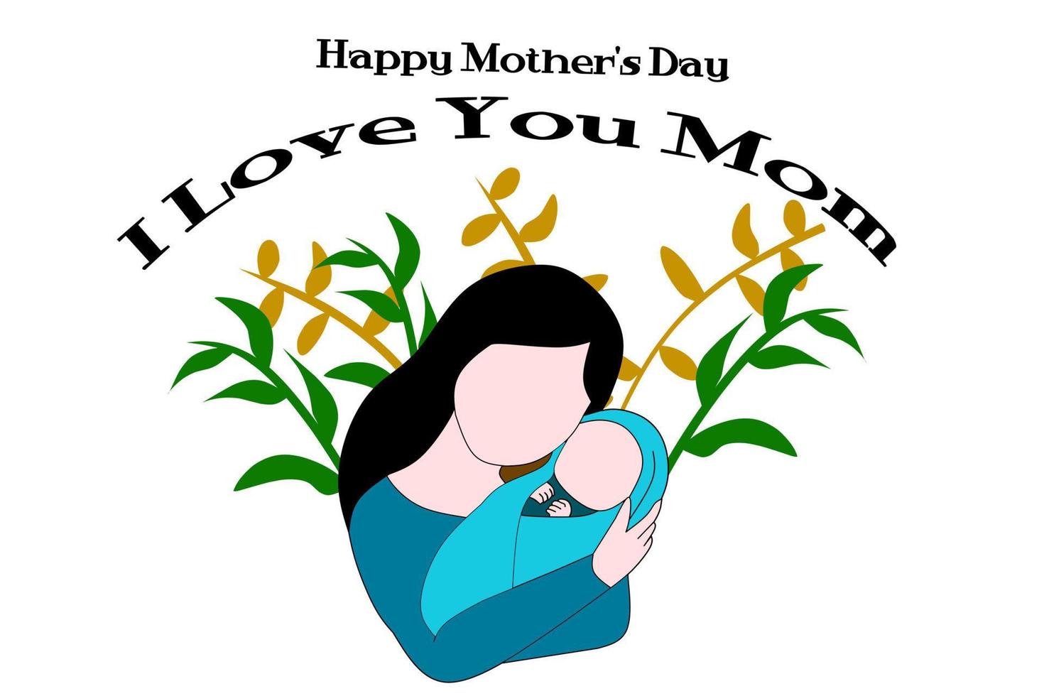 Mother's day greeting card. Mother's Day is celebrated on May 8. Vector banner with background isolated elements. Design for happy mother's day. Vector illustration.