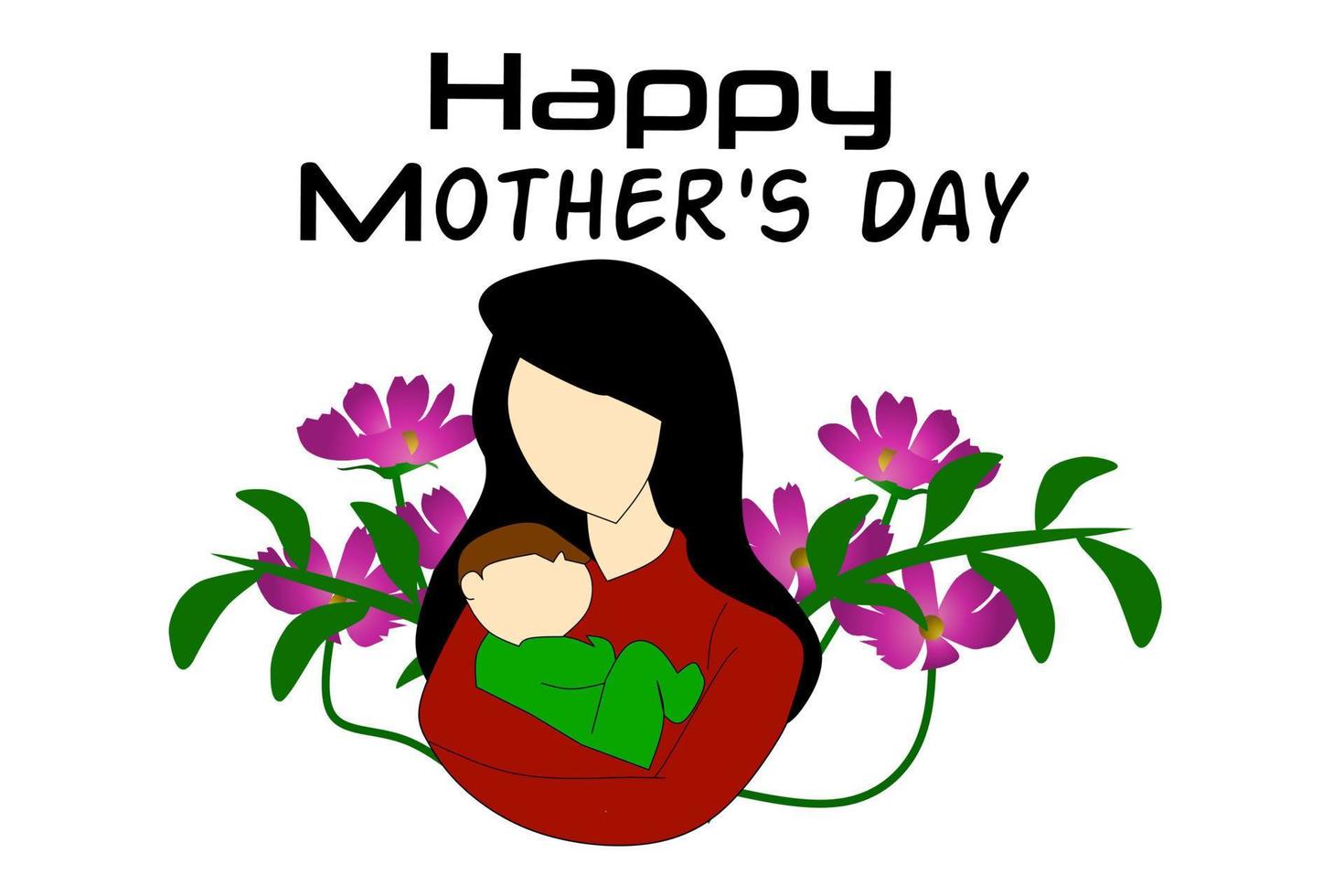 Mother's day greeting card. Mother's Day is celebrated on May 8. Vector banner with background isolated elements. Design for happy mother's day. Vector illustration.