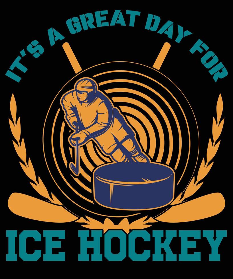 It's a great day for ice hockey. vector