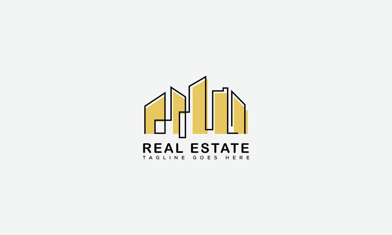 Real Estate Logo Design Template Vector Graphic Branding Element.