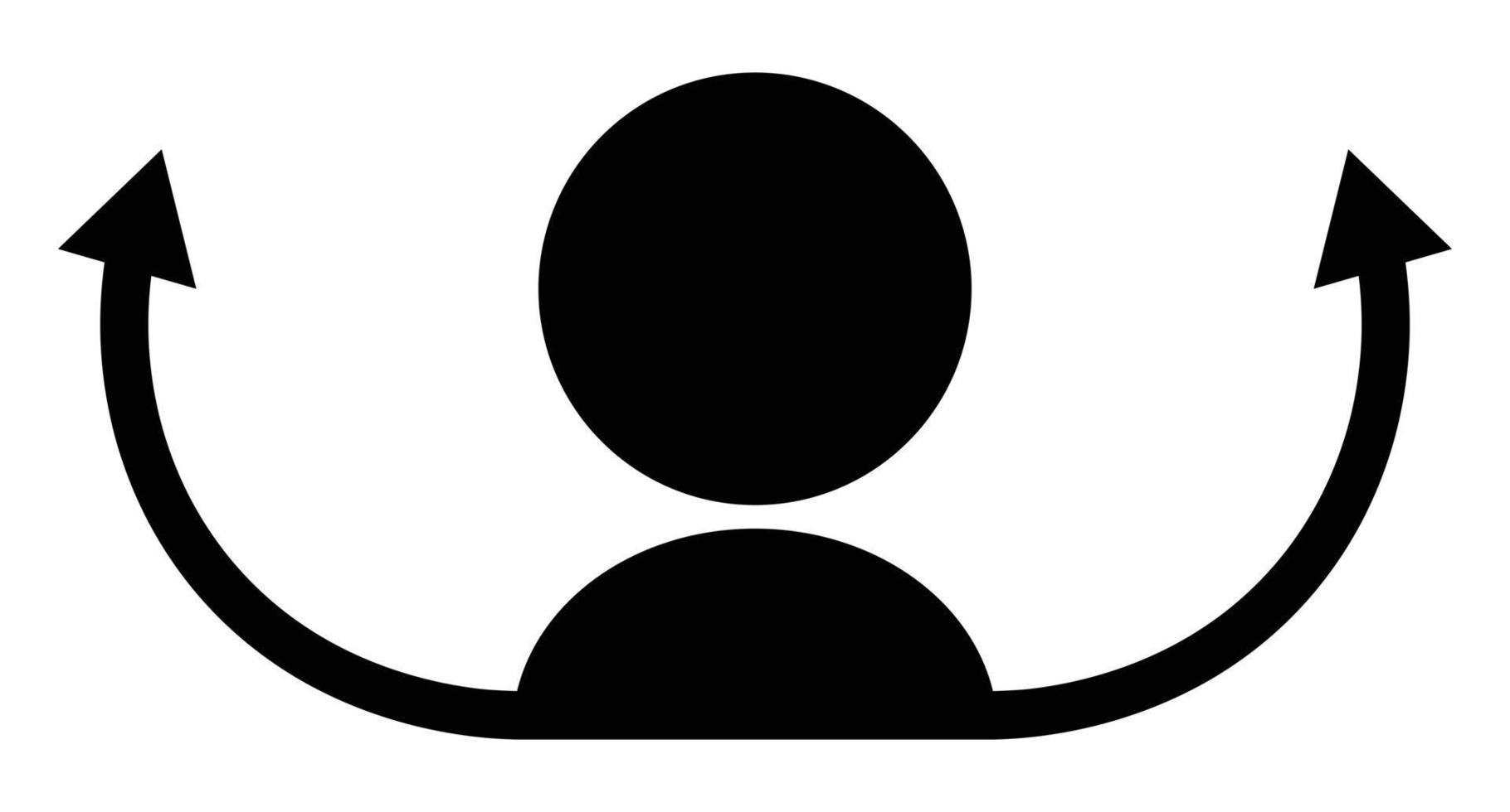 flecha marca y usuario icono fusionado icono. vector