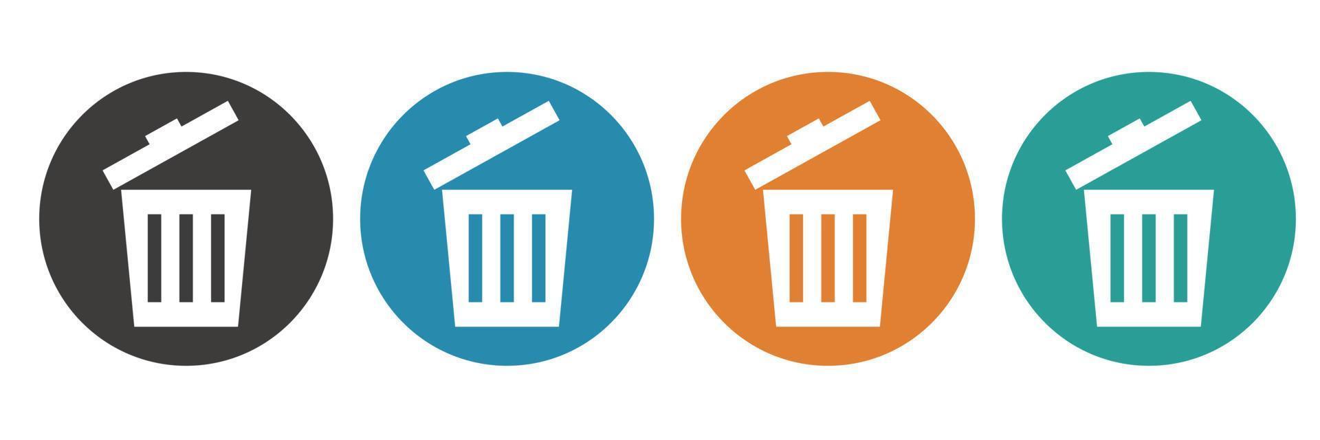 Open trash icon set. Simple vector. vector