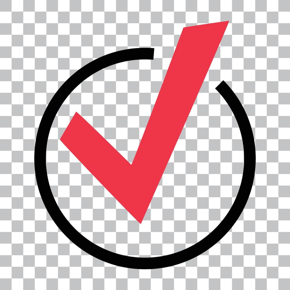 A checker mark icon that is transmitted through the background. vector. vector