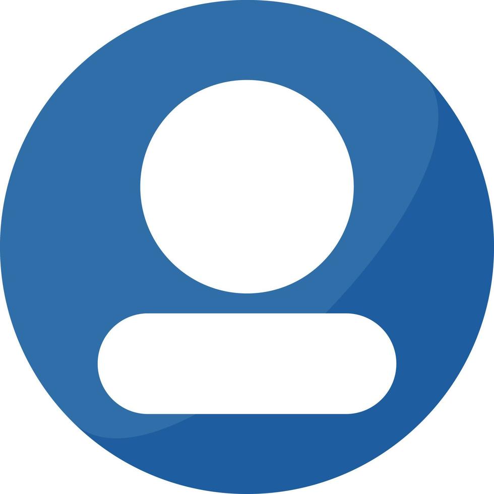 Blue user icon with a glossy. vector. vector