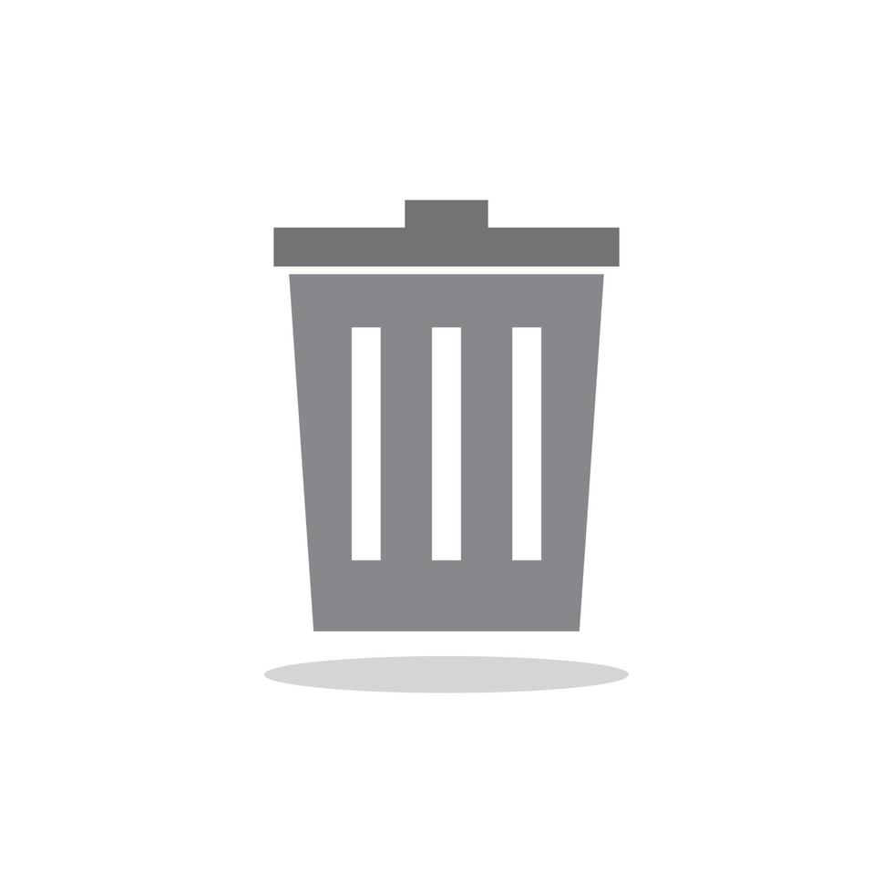 Shadow trash icon. Simple and flat vector. vector