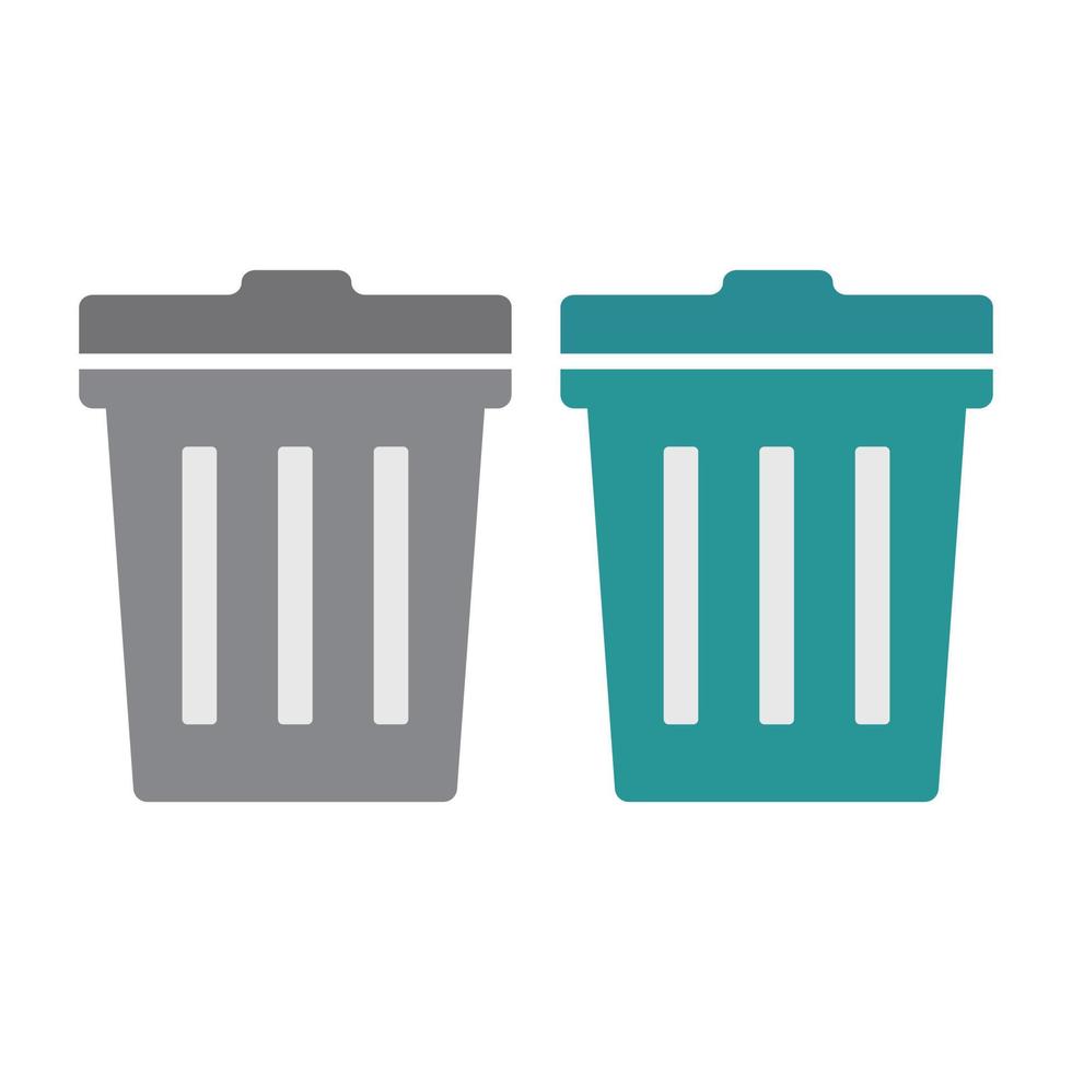 Flat Design trash icon set. vector. vector