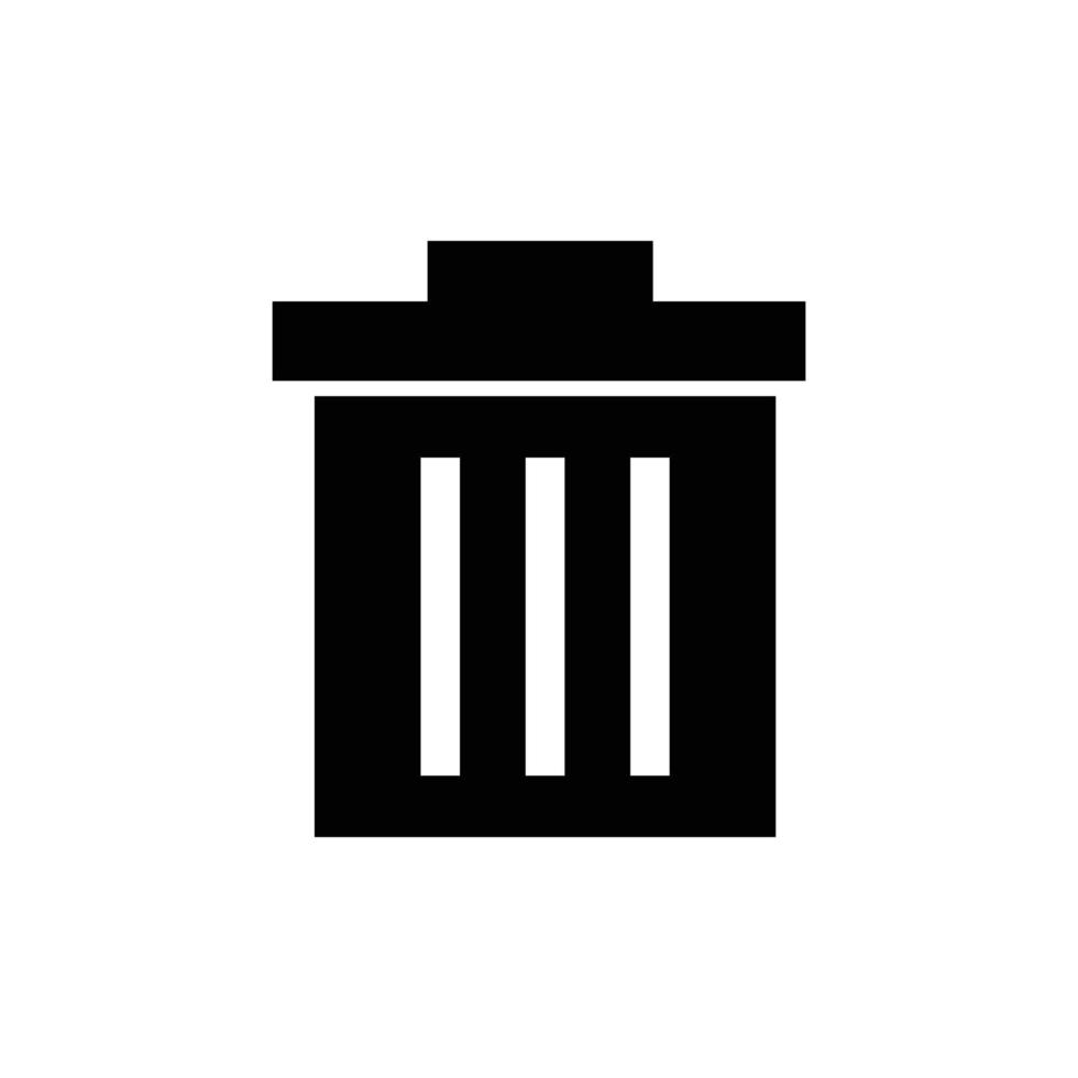 Compact trash icon. Flat design vector. vector