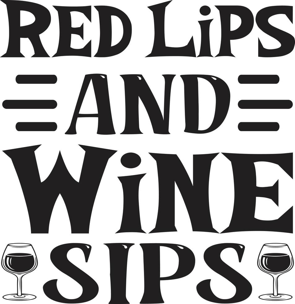 red lips and wine sips vector