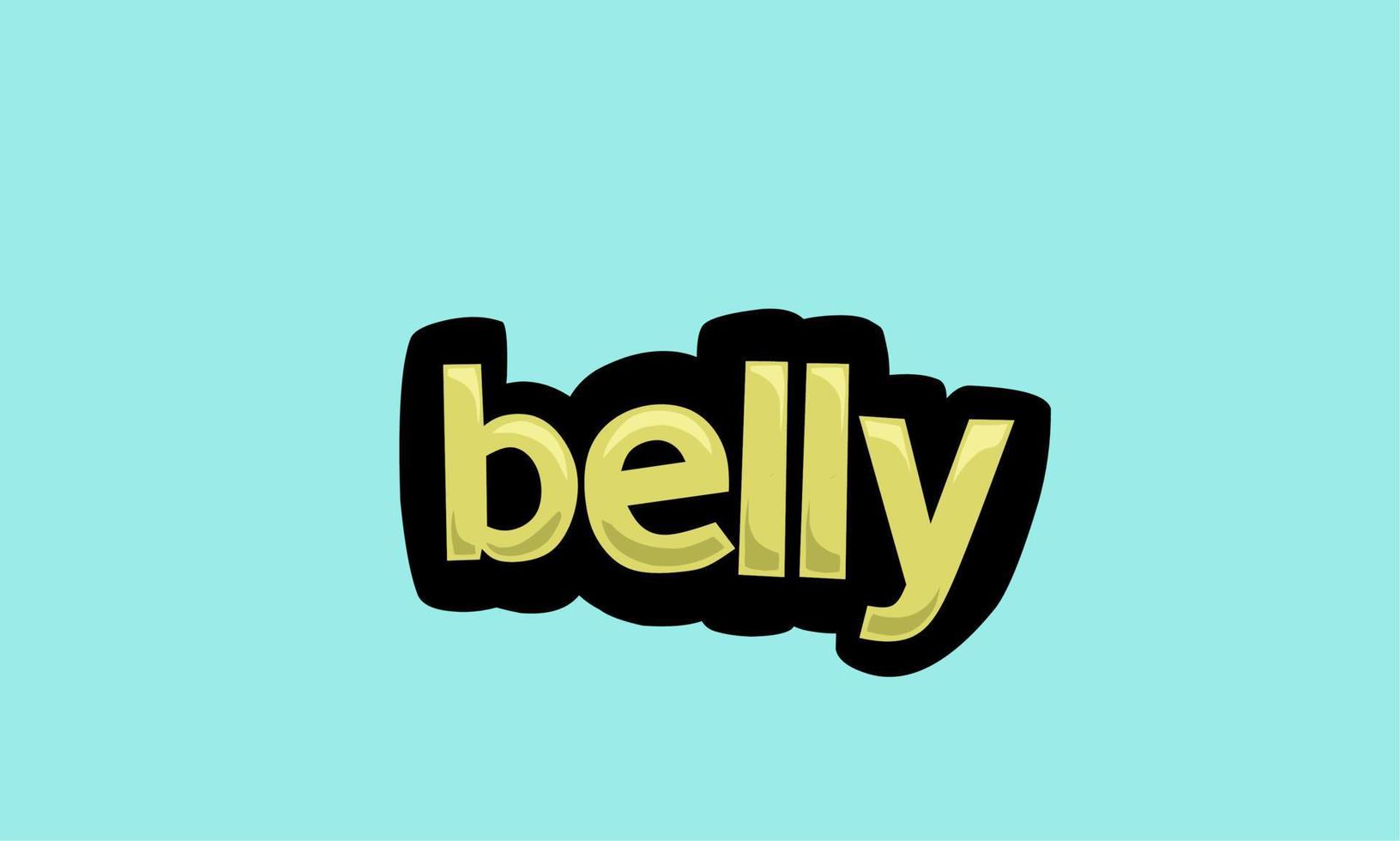 belly writing vector design on a blue background
