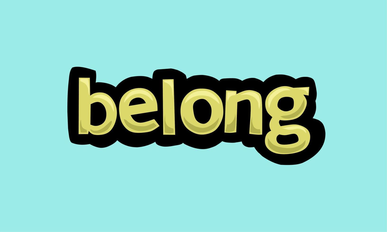 belong writing vector design on a blue background
