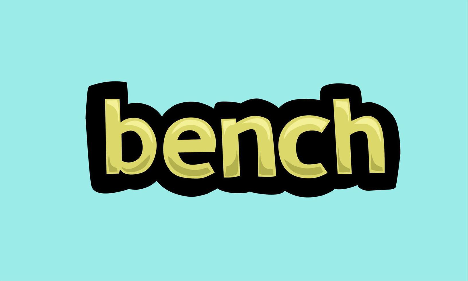 bench writing vector design on a blue background