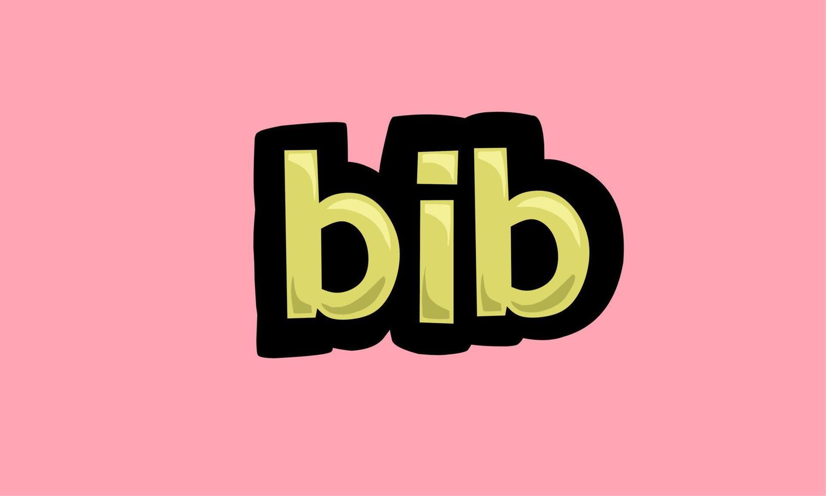 bib writing vector design on a pink background