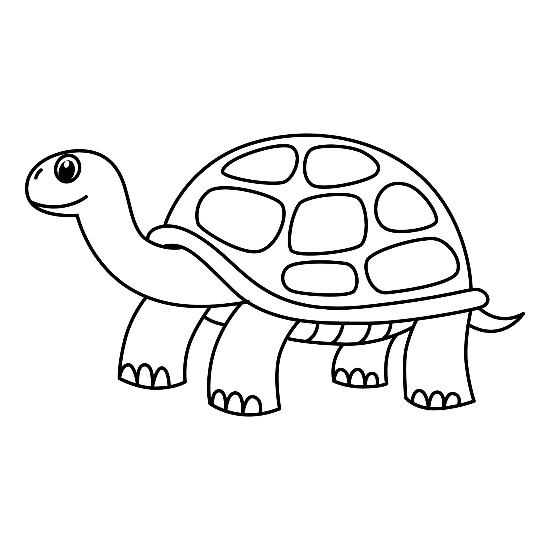 Cute turtle cartoon coloring page illustration vector. For kids ...