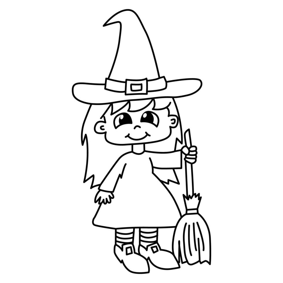 Witches cartoon coloring page illustration vector. For kids coloring ...