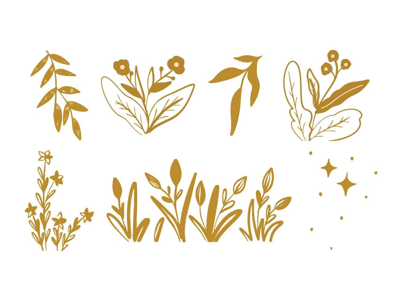 Hand drawn spring flower collection Vector Illustration