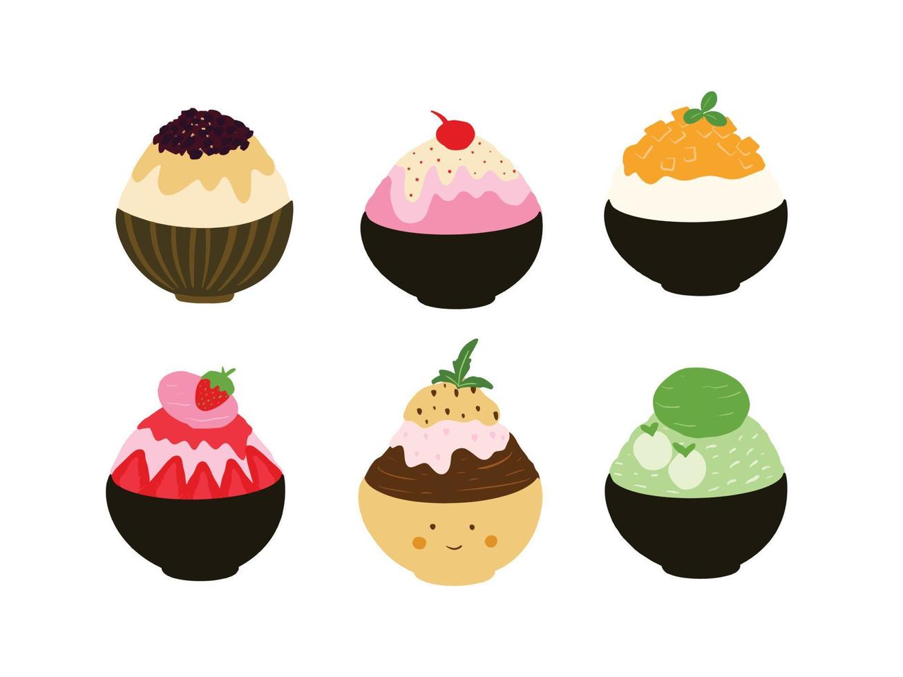 Vector hand drawn flat design Korean food illustration