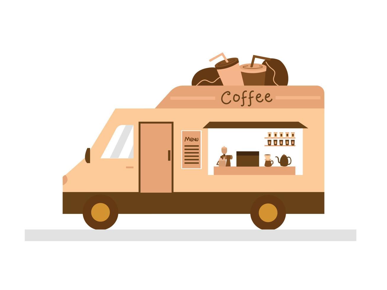 vector Food Truck For Small Business Cartoon Illustration
