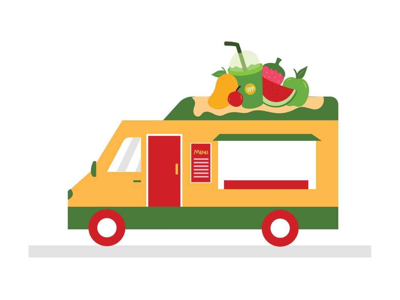 vector Food Truck For Small Business Cartoon Illustration