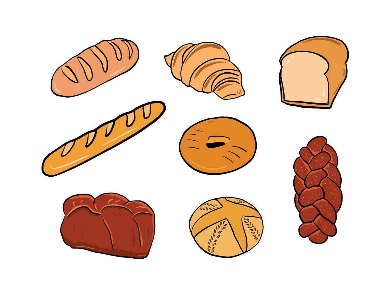 set of bread Vector Illustration