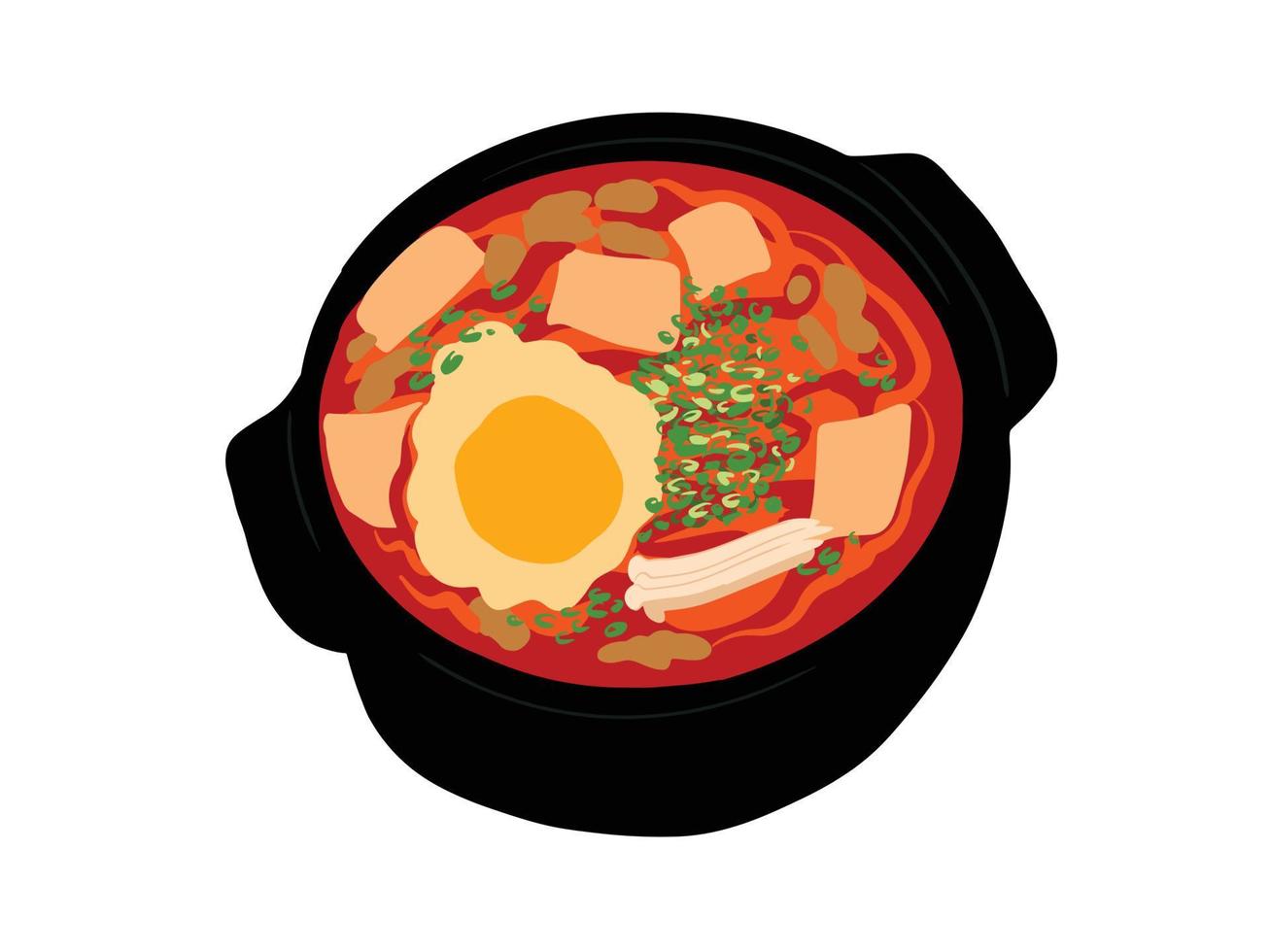 vector hand drawn flat design Korean Food illustration