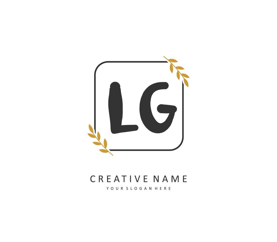 LG Initial letter handwriting and  signature logo. A concept handwriting initial logo with template element. vector