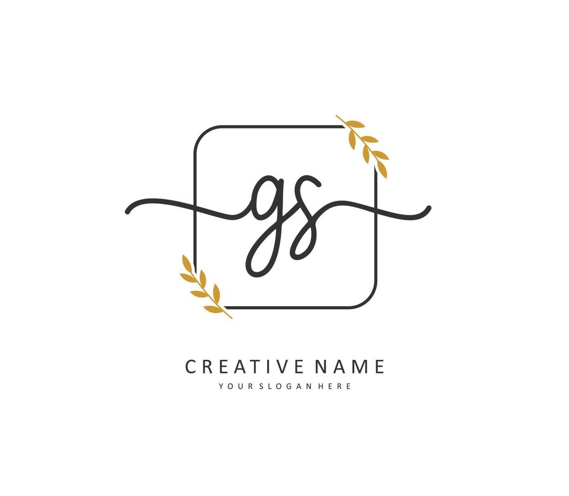 G S GS Initial letter handwriting and  signature logo. A concept handwriting initial logo with template element. vector