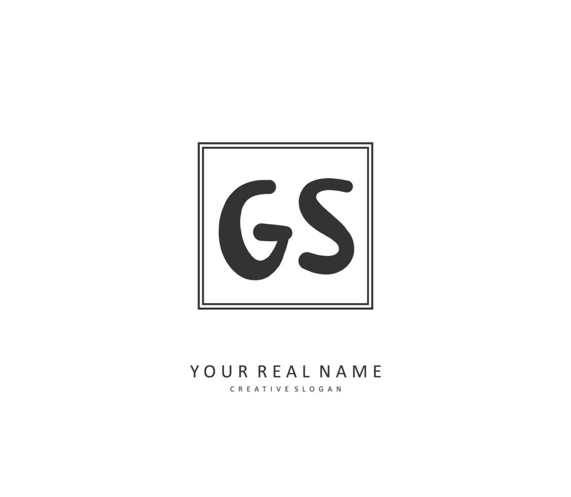 G S GS Initial letter handwriting and  signature logo. A concept handwriting initial logo with template element. vector