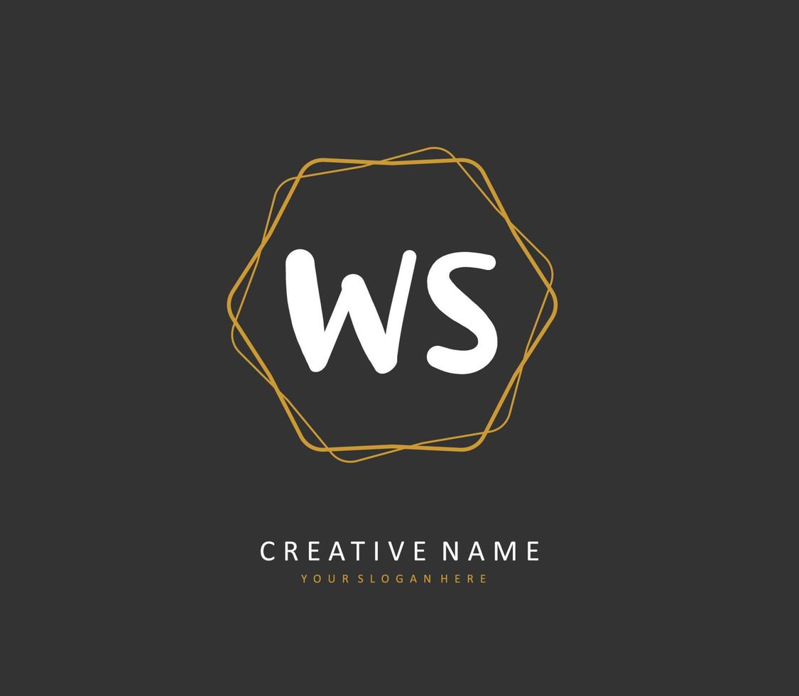 W S WS Initial letter handwriting and  signature logo. A concept handwriting initial logo with template element. vector