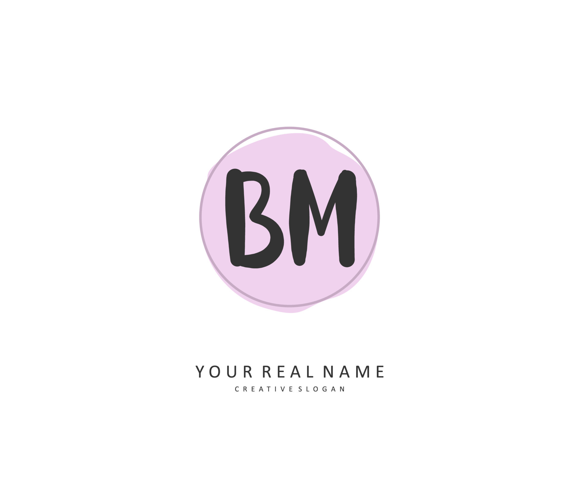 B M BM Initial letter handwriting and signature logo. A concept