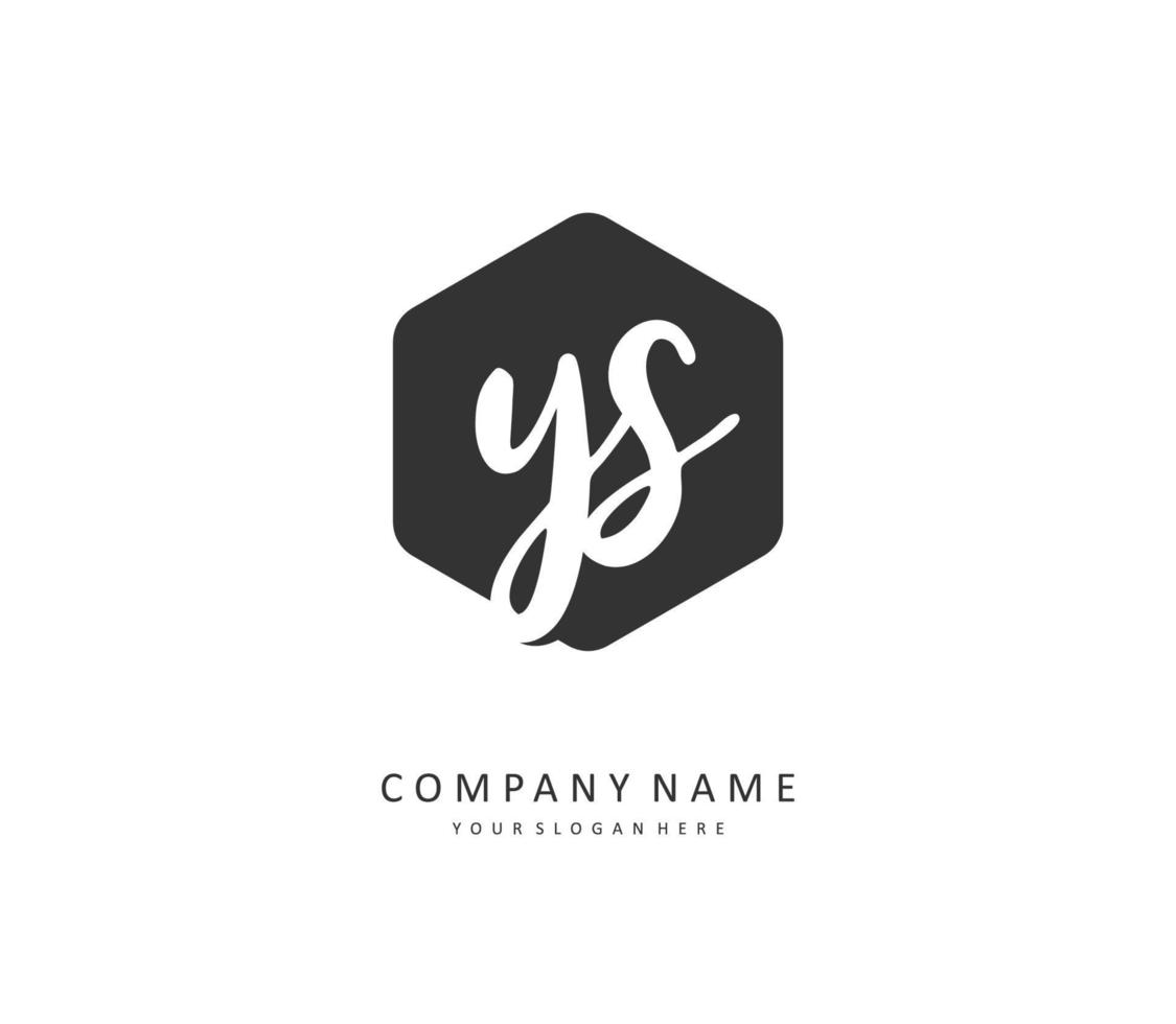 Y S YS Initial letter handwriting and  signature logo. A concept handwriting initial logo with template element. vector