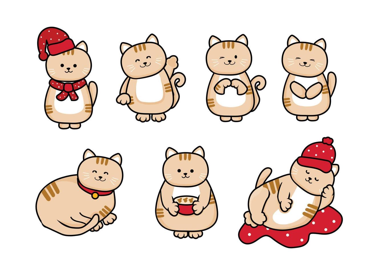 cute cat cartoon character vector