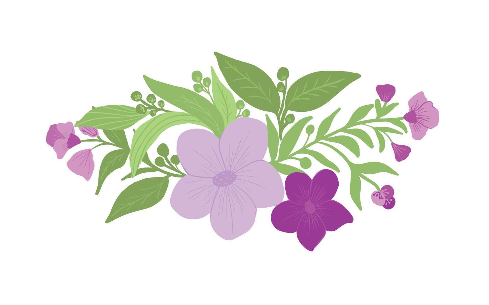 Hand drawn spring flower collection Vector Illustration