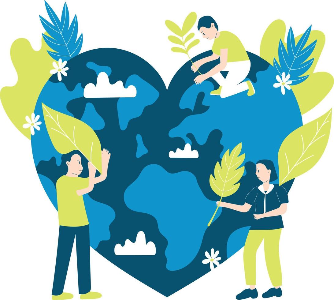 Taking care of earth illustration vector