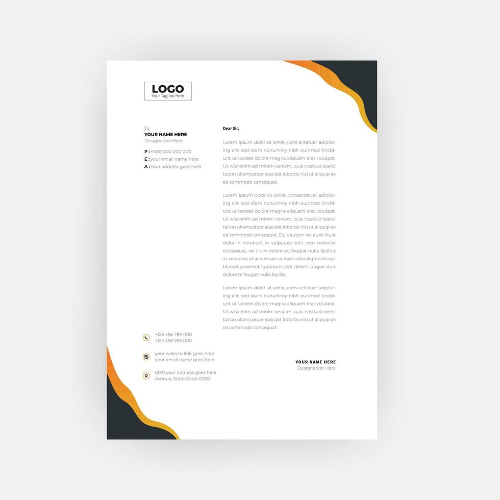 Simple and creative letterhead template design  a4 size vector