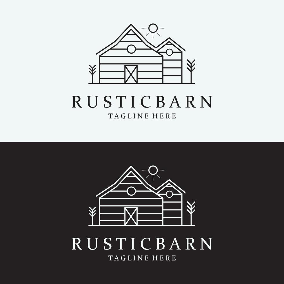 Country Farmhouse or Farm Barn Logo Template. vector