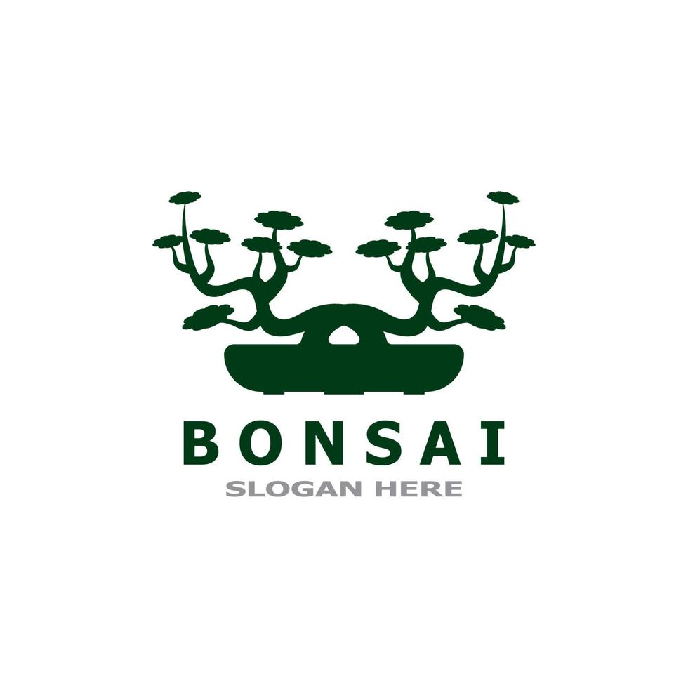 Bonsai Tree Plant Vector Logo Illustration