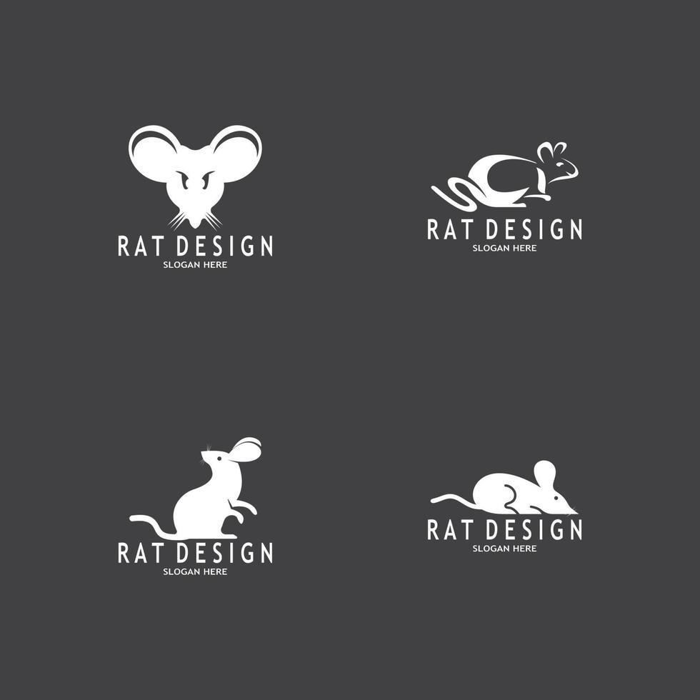 rata negro silueta logo vector ilustración